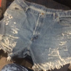 PLUS SZ high waist wrangler cut offs